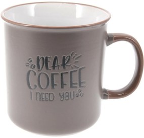 Coffee kőagyag bögre szürke, 710 ml