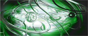 Zöld absztrakt kép (120x50 cm)