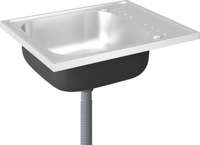 vidaXL ezüst rozsdamentes acél lefolyós konyhamosogató 600x500x155 mm