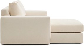 Bézs zsenília sarokkanapé (bal oldali-heverő résszel) Alea – Kave Home