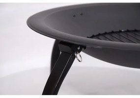 Hordozható tűzrakóhely rostéllyal fekete