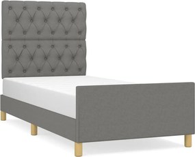 vidaXL sötétszürke szövet ágykeret matrac nélkül 80x200 cm