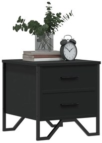 2 db fekete szerelt fa éjjeliszekrény 40 x 41 x 40 cm