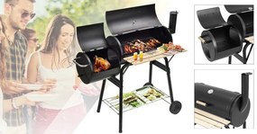 2in1 faszenes BBQ grill és smoker