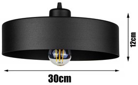 Függőlámpa fekete fém búrával | Loft - Industrial | Glimex Lavor Large 1xE27 GOL69C