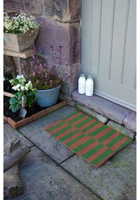 Kókuszrost lábtörlő 40x60 cm Pink &amp; Green Half Stripes – Artsy Doormats