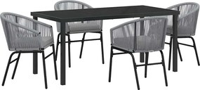 vidaXL Kert étkező szett 5 pcs Antracit Porszórt acél