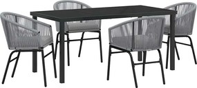 vidaXL Kert étkező szett 5 pcs Antracit Porszórt acél