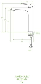Laveo Alea, mosogató csaptelep h-259, króm, LAV-BLE_02ND