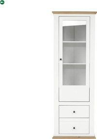 Vitrin MZ4, fehér/grand tölgy, LEON