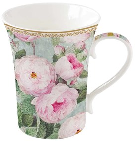 Rózsás porcelán bögre 360 ml díszdobozban