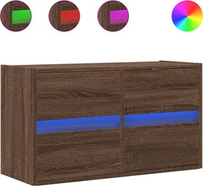 vidaXL barna tölgyszínű fali TV-szekrény LED-del 80 x 31 x 45 cm