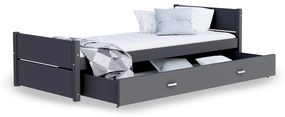 GL DANTE egyszemélyes ágy ágyneműtartóval 90x200 - szürke
