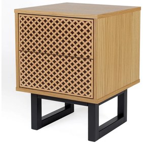 Camden Diamond Print éjjeliszekrény tölgyfa dekorral - Woodman