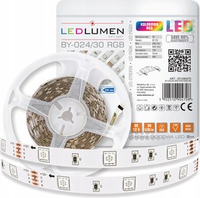 Led szalag 24W 12V DC 150 Smd 5050 5m Rgb színes neon vonal Ledlumen