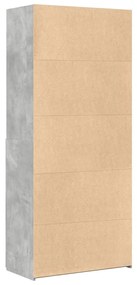 betonszürke szerelt fa magasszekrény 80 x 42,5 x 185 cm