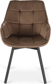 Forgószék barna bársony kárpittal – LUNA