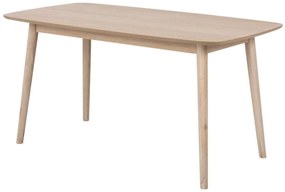 Asztal Oakland D103Fehérített tölgy, 76x80x150cm, Közepes sűrűségű farostlemez, Természetes fa furnér, Fa