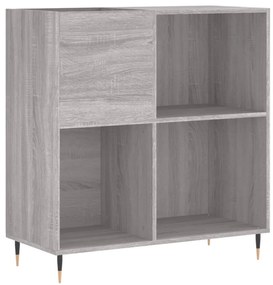 szürke sonoma színű szerelt fa hanglemezszekrény 84,5x38x89 cm