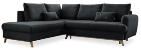 Scandic Lagom L sötétszürke kinyitható kanapé, bal oldalas - Miuform