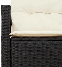 Kerti kanapé Fekete 120 x 62 x 69cm polirattan