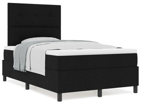 Box Spring Ágy Matraccal Fekete 120x200 cm Szövet