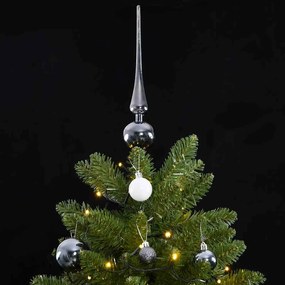 csuklópántos műkarácsonyfa 300 LED-del és gömbökkel 270 cm