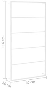 fehér acél törölközőtartó 60 x 10 x 116 cm