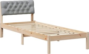 vidaXL Ágykeret Barna és világosszürke 80 x 200 cm Tömör fenyőfa