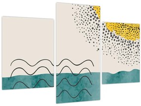 Kép - Absztrakt festmény a strandról N⁰1 (90x60 cm)