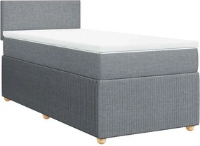 vidaXL világosszürke szövet rugós ágy matraccal 90x190 cm