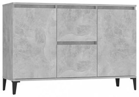 betonszürke szerelt fa tálalószekrény 104 x 35 x 70 cm