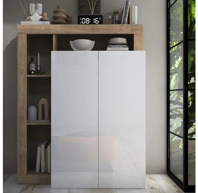 LENOR szekrény, fehér/világos tölgy