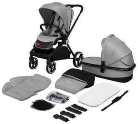 Lionelo - MIKA 2 az 1-ben kombinált babakocsi Grey Stone