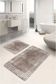Barna bársony fürdőszobai kilépő szett 2 db-os 60x100 cm – Mila Home