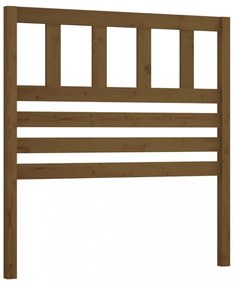 mézbarna tömör fenyőfa ágyfejtámla 106 x 4 x 100 cm