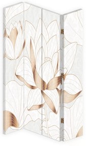 Gario Paraván Lótuszvirág bézs színben Méret: 145 x 170 cm, Kivitelezés: Forgó paraván 360°