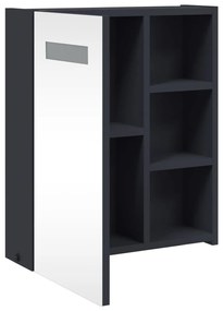 szürke tükrös fürdőszobaszekrény LED-del 45 x 13 x 52 cm