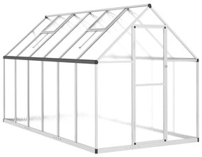 ezüstszínű alumínium melegház alapvázzal 334x169x195 cm