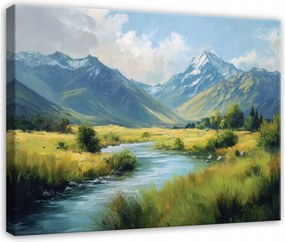 Vászonkép Hegyek Folyó Tájkép Hálószoba Nappali Konyha Vászon 40x30