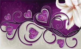 Fotótapéta Lila liliom szív vinil absztrakt 254x184 +ragasztó