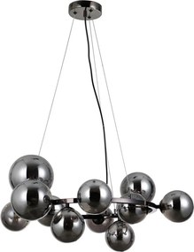 ITALUX PND-406007-11A-BL CANELLO Glamour Függesztett Lámpa Matt Fekete, Füstös, Grafit G9 IP20