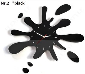 Modern falióra fröccsenő formájú fekete