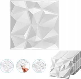 Fehér Falpanelek Gyémánt mennyezeti kazetták 3D dekoratív 12db