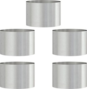 vidaXL Ültető gyűrű 5 pcs Ezüst 30 x 30 x 20 cm Rozsdamentes acél