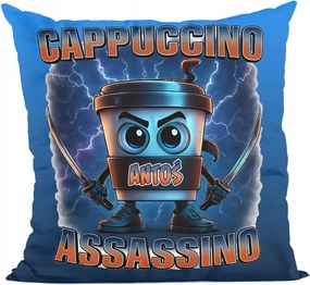 Italian Brainrot Cappuccino Assassino párna villámokkal
