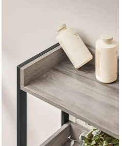 3 Szintes WC/mosógép fölé helyezhető polc szürkés-bézs és fekete színben