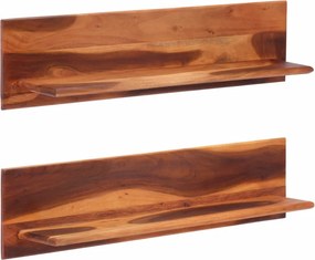 vidaXL 2 darab tömör akácfa fali polc 112 x 20 x 26 cm