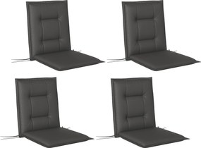 Outsunny 4 darabos székpárna szett 108 x 50 x 5 cm, pántos kültéri és beltéri ülőpárna, padpárnák kerti bútorhoz, étkezőszékhez, karosszékhez, Sötétsz