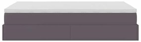 Ottomán ágykeret matraccal Szürke 120x200cm műbőrrel